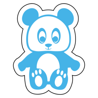 Hugging Panda Sticker (Baby Blue)